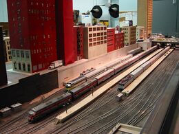 Imagem de um trecho da instalação de ferromodelismo no TMRC - Tech Model Railroad Club (MIT), que praticamente deu origem à cultura hacker - Fonte: https://web.archive.org/web/20060423163657/http://tmrc.mit.edu/history/